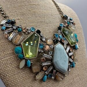 Chloe + Isabel Elegant Aquamarine Multicolor Statement Necklace.